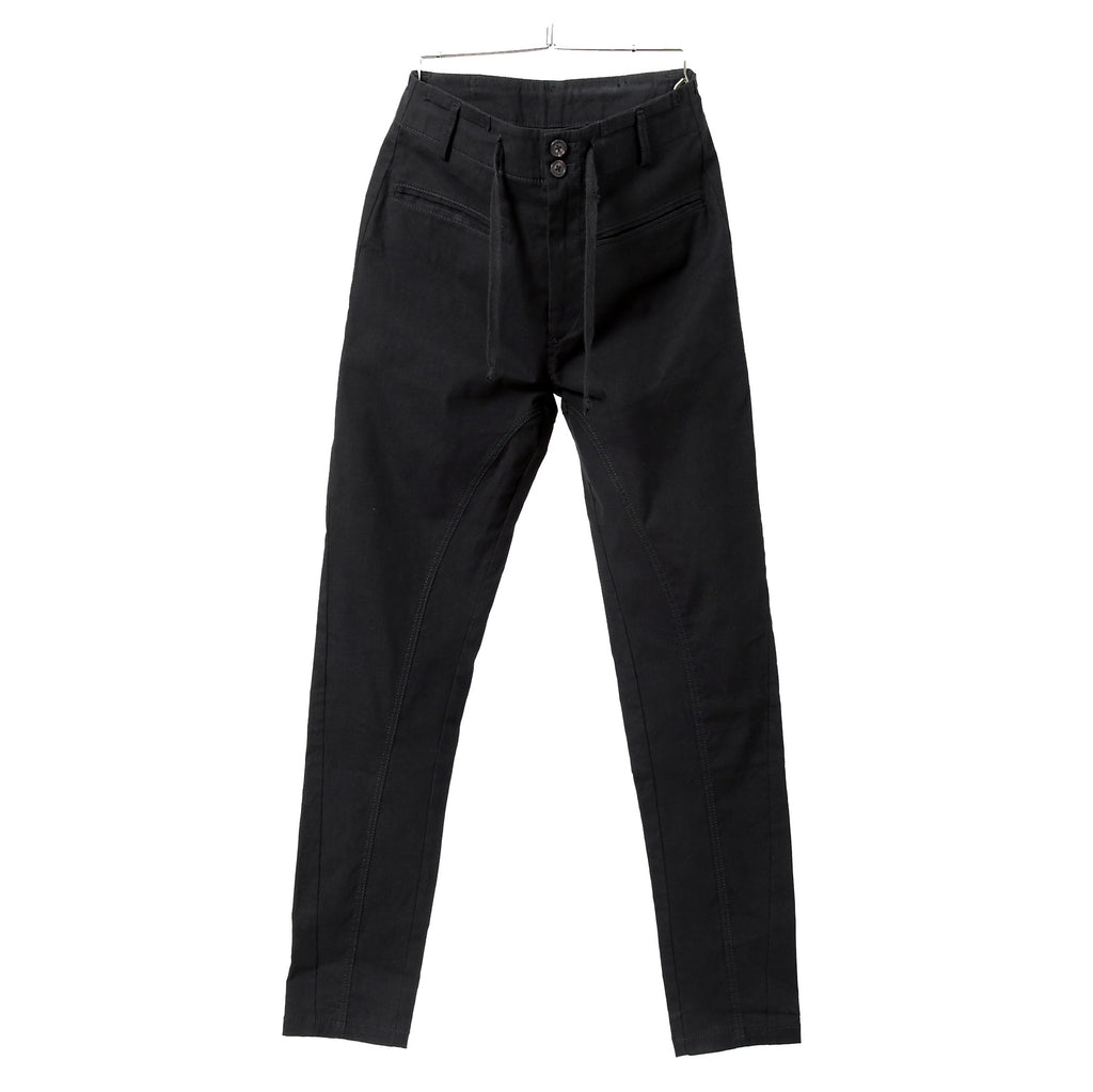Ann Demeulemeester アンドゥムルメステール / 24SS ストレッチ ハイウエスト スリム テーパード パンツ / size XS (BLACK)