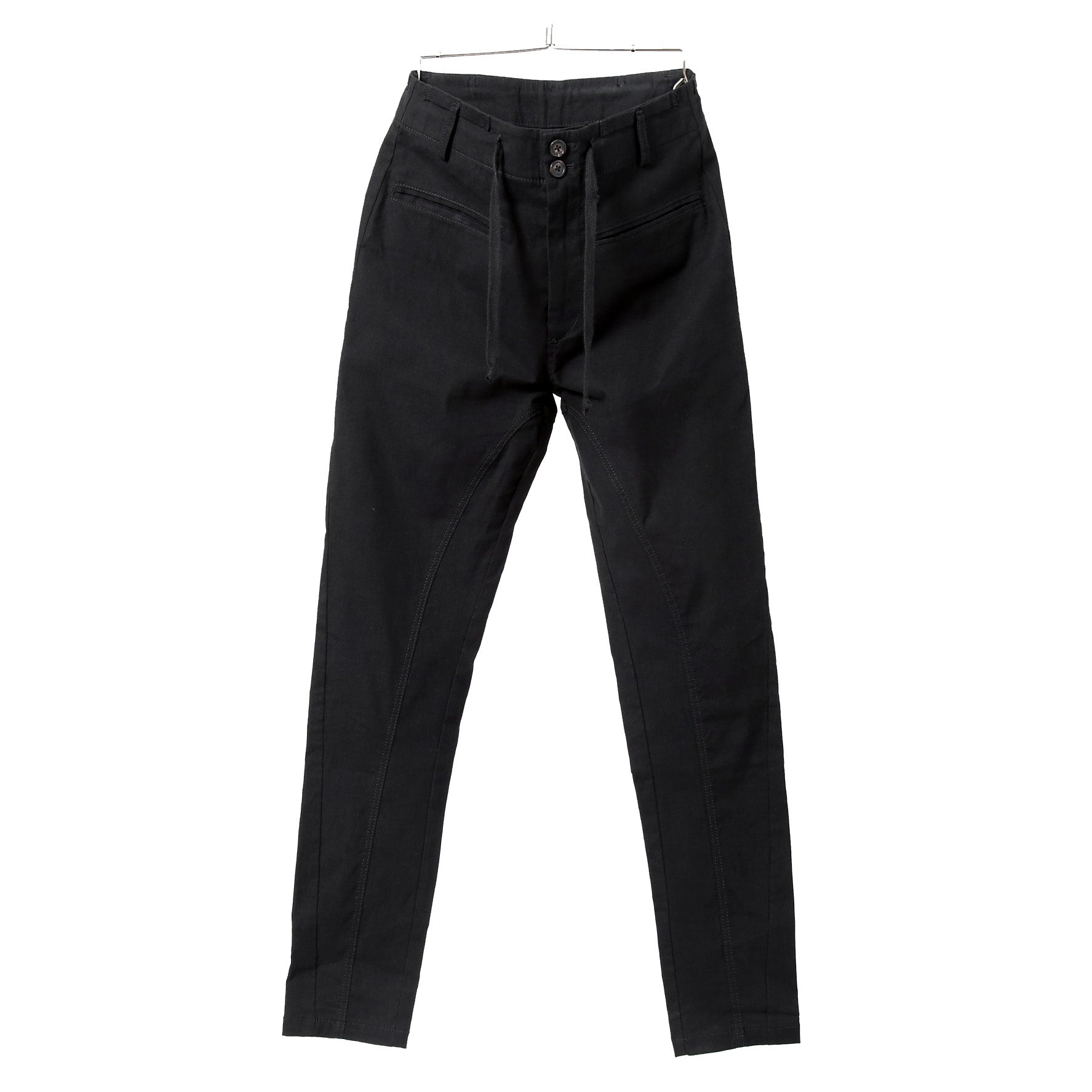 Ann Demeulemeester アンドゥムルメステール / 24SS ストレッチ ハイウエスト スリム テーパード パンツ / size XS (BLACK)