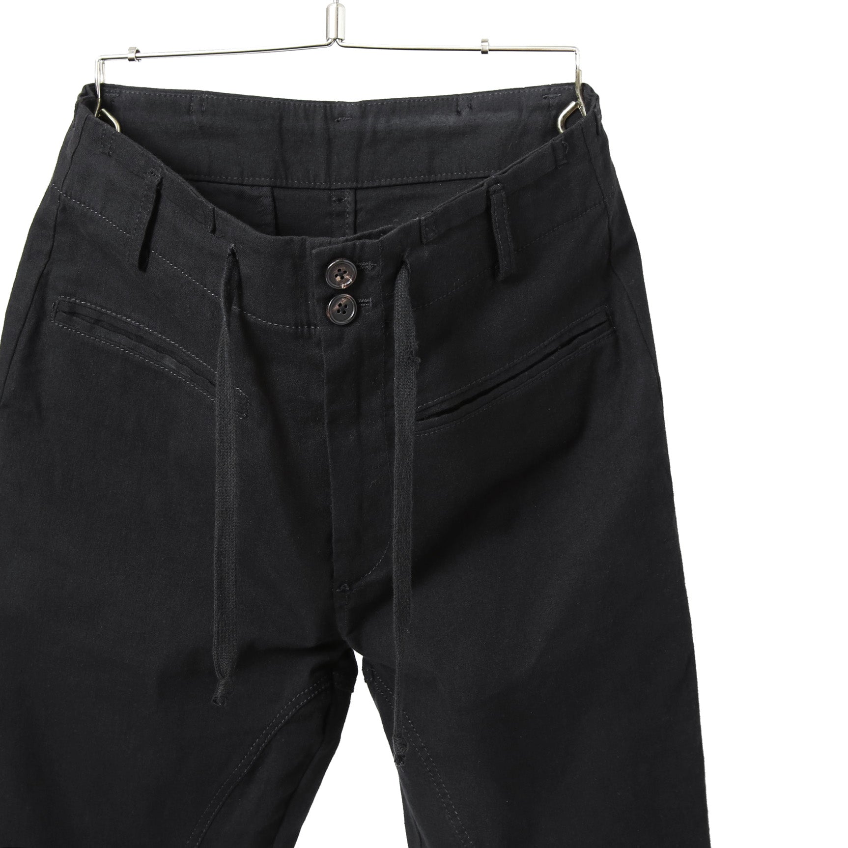 Ann Demeulemeester アンドゥムルメステール / 24SS ストレッチ ハイウエスト スリム テーパード パンツ / size XS (BLACK)