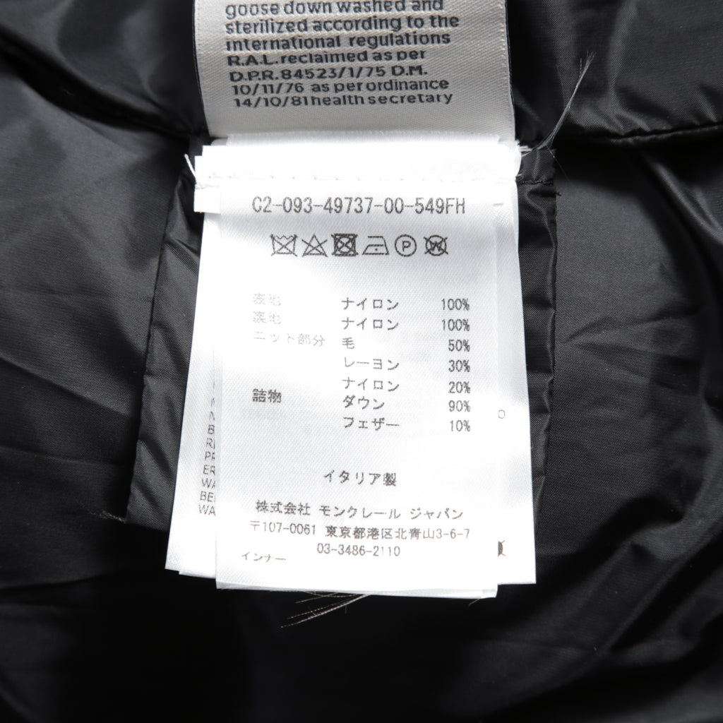 MONCLER モンクレール / 美品 2017 ACANTHUS / 3WAY ダウン コート / カシミヤ混 メルトン / size 1 (BLACK)