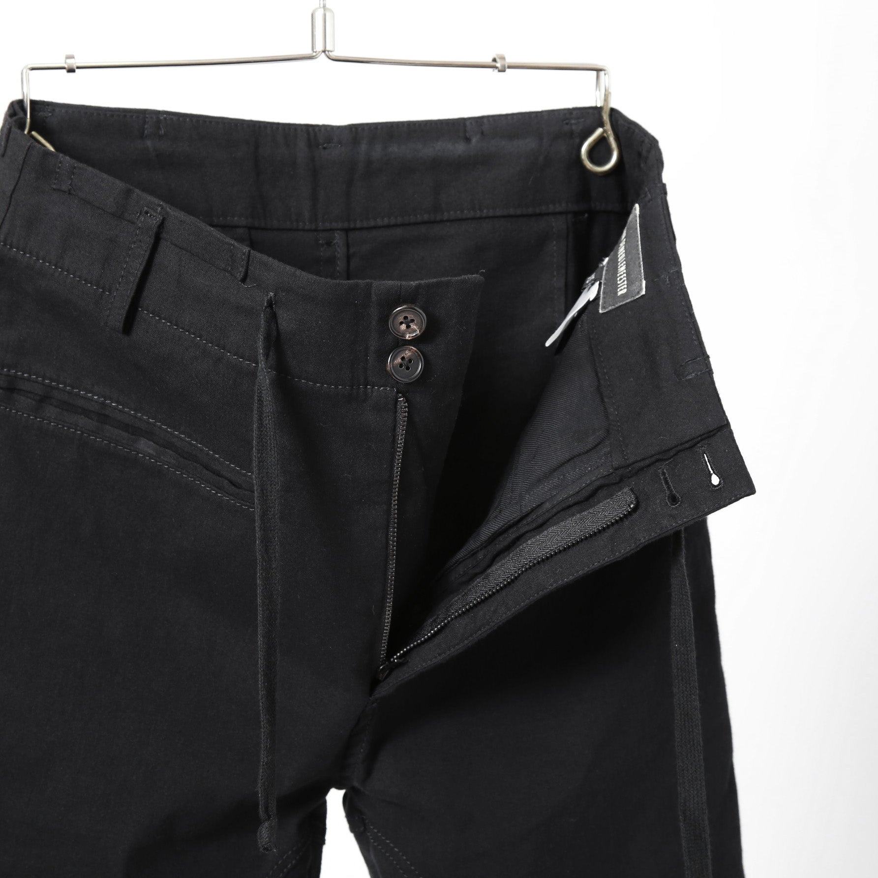 Ann Demeulemeester アンドゥムルメステール / 24SS ストレッチ ハイウエスト スリム テーパード パンツ / size XS (BLACK)