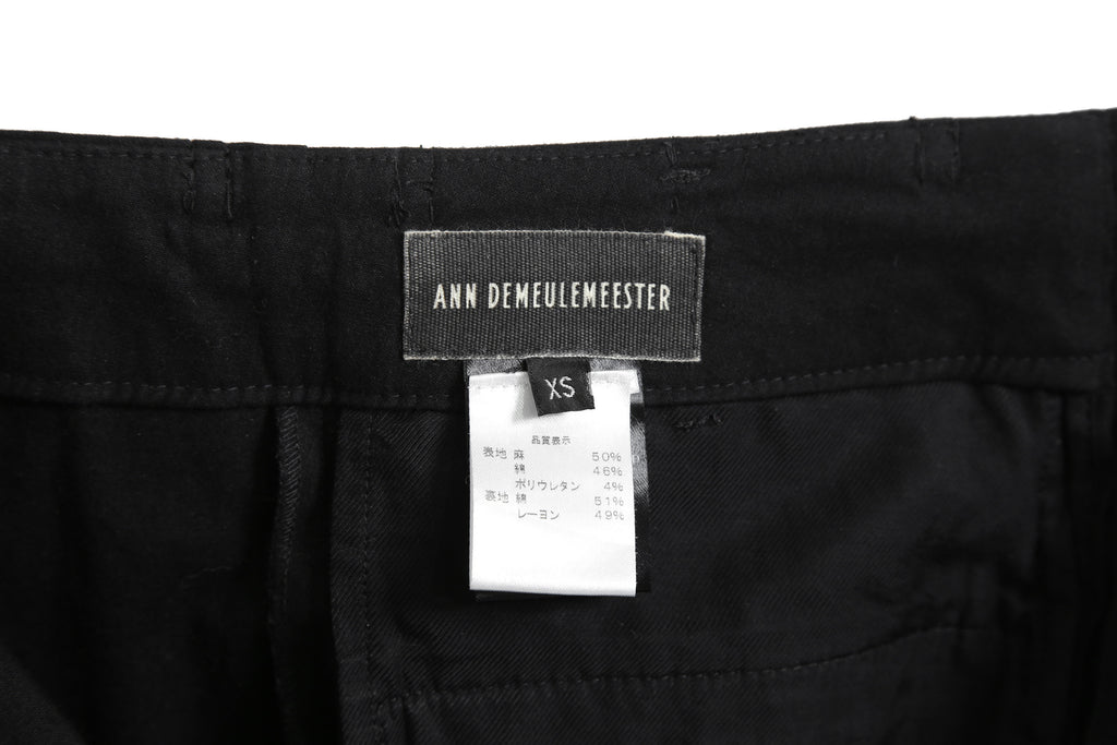 Ann Demeulemeester アンドゥムルメステール / 24SS ストレッチ ハイウエスト スリム テーパード パンツ / size XS (BLACK)