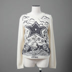 Dior クリスチャン ディオール / 美品 DIOR L'ÉTOILEディオール レトワール エンブロイダリー（刺繍）カシミヤシルク ニットセーター / 014S52WJ029 / size 38 / アイボリー