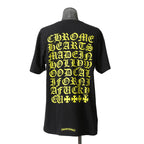 CHROME HEARTS クロムハーツ 20SS 美品 Made In Hollywood バック英字プリント スクロールラベル 半袖Tシャツ size L BLACK YELLOW 国内正規品