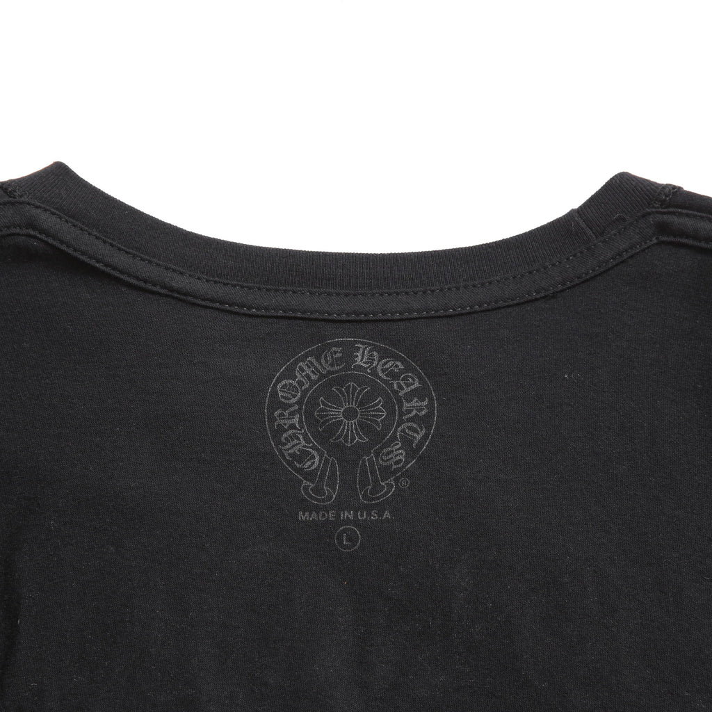 CHROME HEARTS クロムハーツ 20SS 美品 Made In Hollywood バック英字プリント スクロールラベル 半袖Tシャツ size L BLACK YELLOW 国内正規品