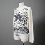 Dior クリスチャン ディオール / 美品 DIOR L'ÉTOILEディオール レトワール エンブロイダリー（刺繍）カシミヤシルク ニットセーター / 014S52WJ029 / size 38 / アイボリー