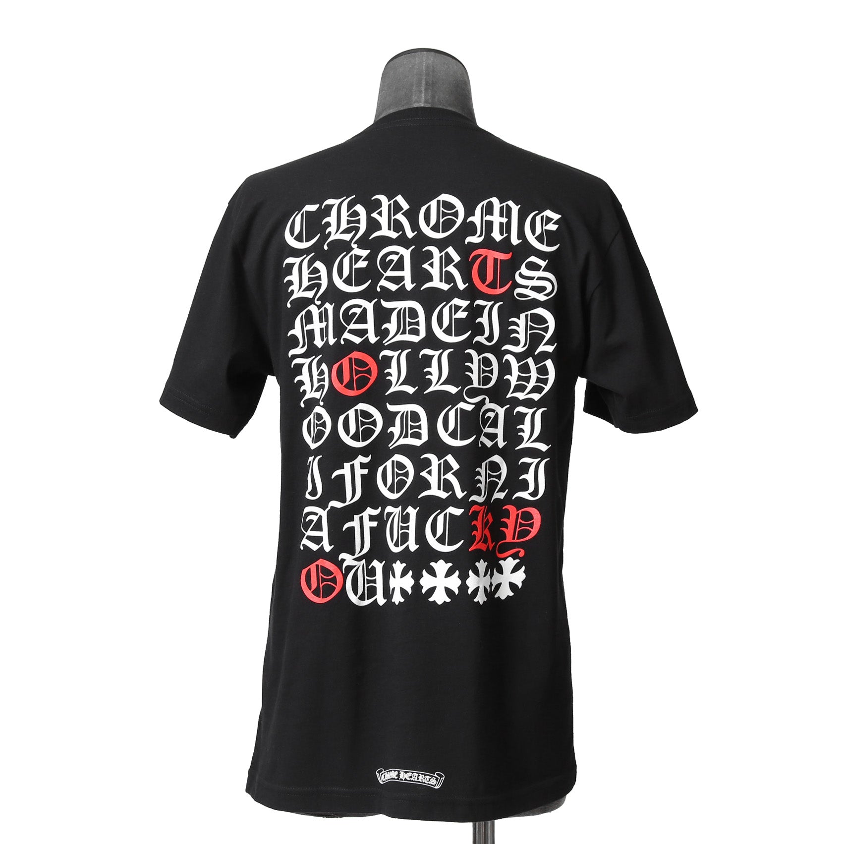 CHROME HEARTS クロムハーツ 20SS 美品 Made In Hollywood バック英字プリント スクロールラベル 半袖Tシャツ size M BLACK WHITE 国内正規品