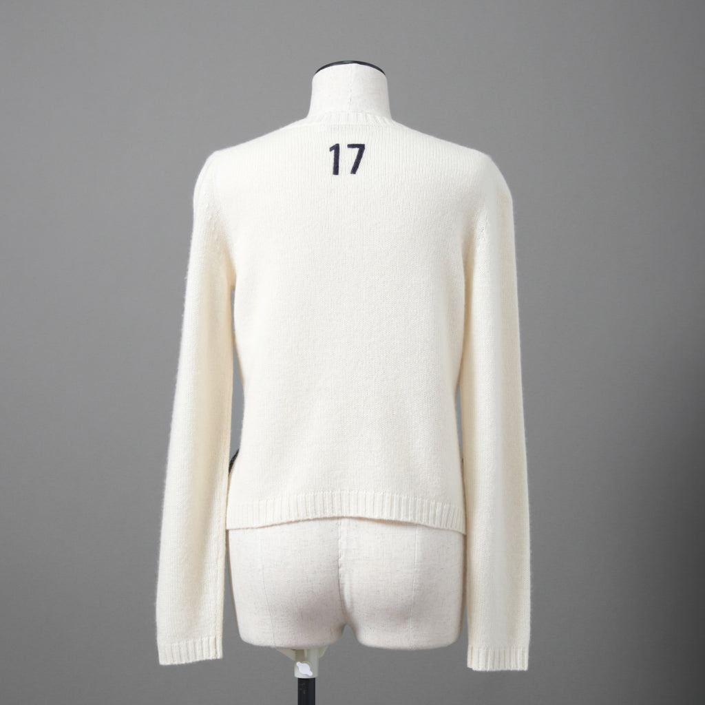 Dior クリスチャン ディオール / 美品 DIOR L'ÉTOILEディオール レトワール エンブロイダリー（刺繍）カシミヤシルク ニットセーター / 014S52WJ029 / size 38 / アイボリー