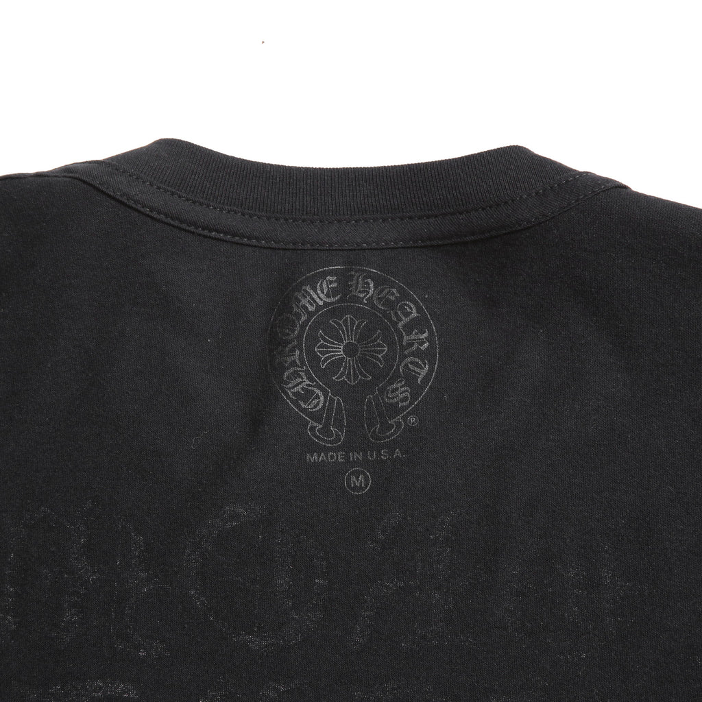 CHROME HEARTS クロムハーツ 20SS 美品 Made In Hollywood バック英字プリント スクロールラベル 半袖Tシャツ size M BLACK WHITE 国内正規品