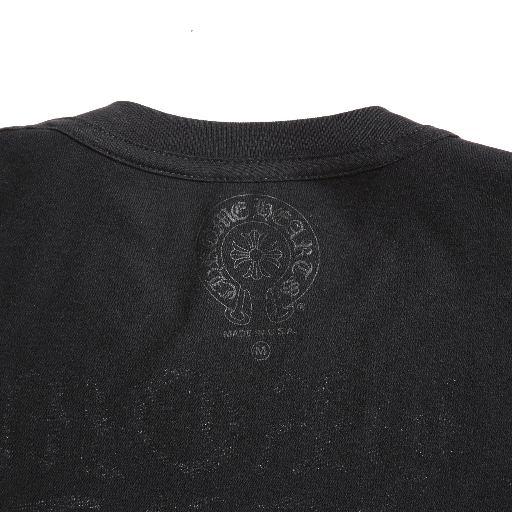 CHROME HEARTS クロムハーツ 20SS 美品 Made In Hollywood バック英字プリント スクロールラベル 半袖Tシャツ size M BLACK WHITE 国内正規品