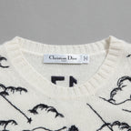Dior クリスチャン ディオール / 美品 DIOR L'ÉTOILEディオール レトワール エンブロイダリー（刺繍）カシミヤシルク ニットセーター / 014S52WJ029 / size 38 / アイボリー