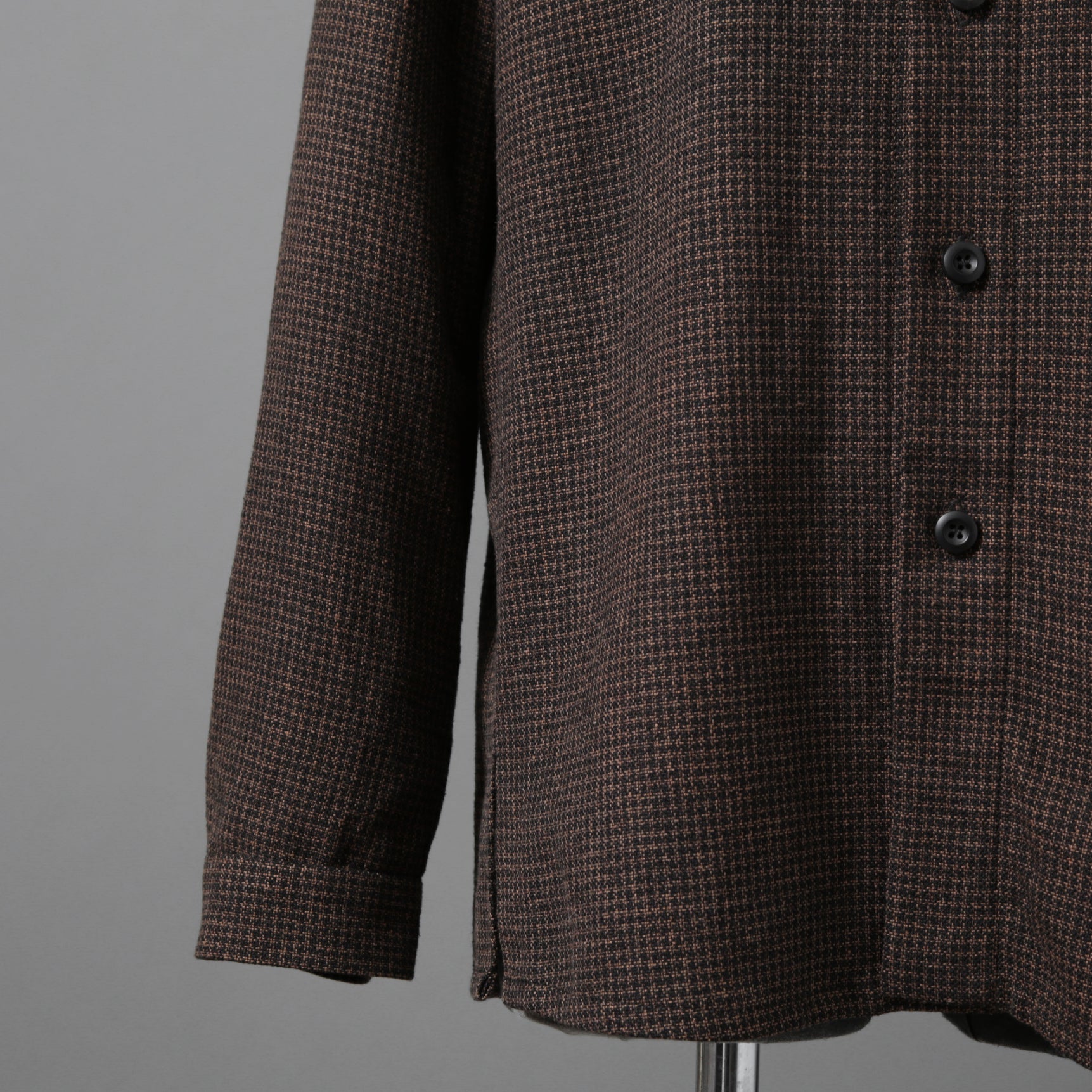 新品 BIEK VERSTAPPEN ビークファースタッペン / 24-25AW Liberte KOBE 別注 Wool Silk Shirt / Hand Dyed / 長袖シャツ / size S (BROWN CHECK)