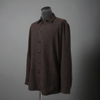 新品 BIEK VERSTAPPEN ビークファースタッペン / 24-25AW Liberte KOBE 別注 Wool Silk Shirt / Hand Dyed / 長袖シャツ / size S (BROWN CHECK)