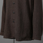 新品 BIEK VERSTAPPEN ビークファースタッペン / 24-25AW Liberte KOBE 別注 Wool Silk Shirt / Hand Dyed / 長袖シャツ / size S (BROWN CHECK)