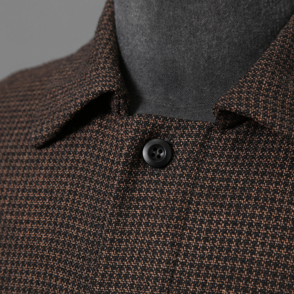新品 BIEK VERSTAPPEN ビークファースタッペン / 24-25AW Liberte KOBE 別注 Wool Silk Shirt / Hand Dyed / 長袖シャツ / size S (BROWN CHECK)