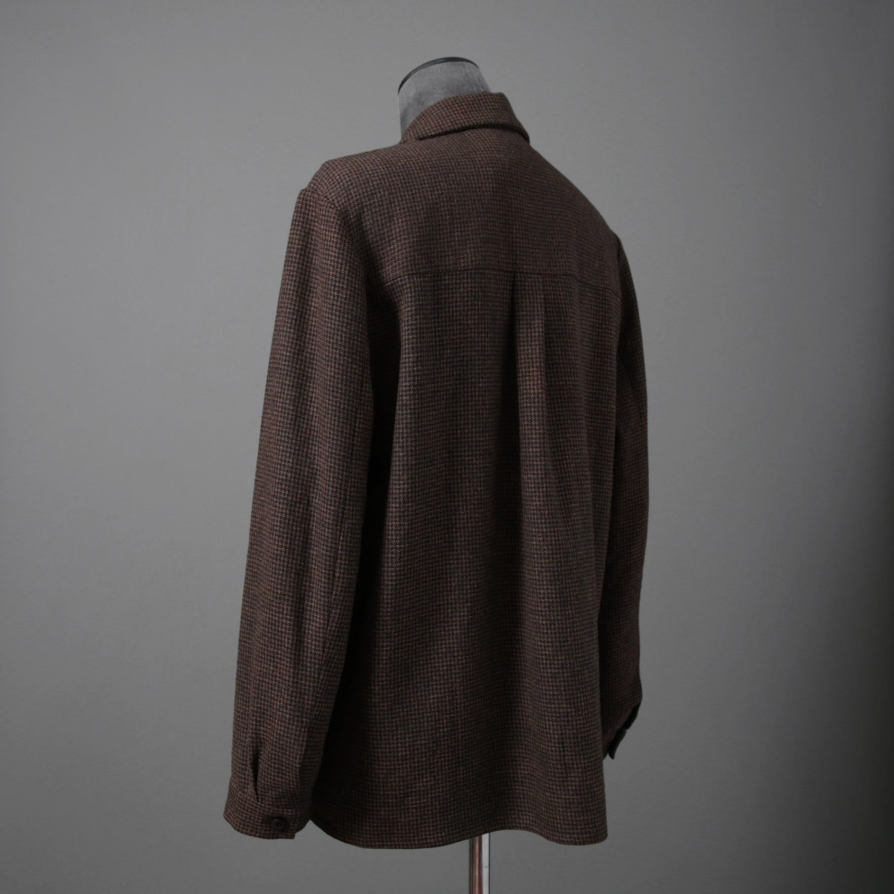 新品 BIEK VERSTAPPEN ビークファースタッペン / 24-25AW Liberte KOBE 別注 Wool Silk Shirt / Hand Dyed / 長袖シャツ / size S (BROWN CHECK)