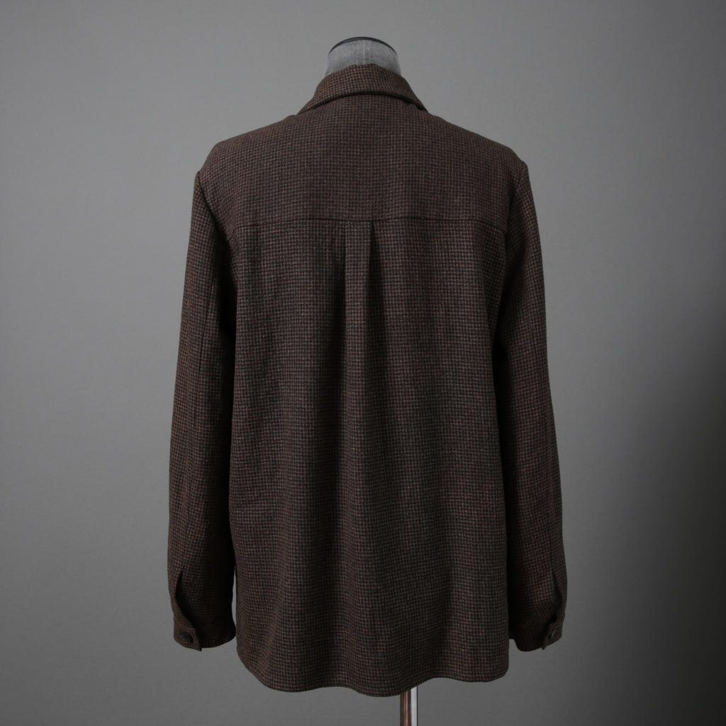 新品 BIEK VERSTAPPEN ビークファースタッペン / 24-25AW Liberte KOBE 別注 Wool Silk Shirt / Hand Dyed / 長袖シャツ / size S (BROWN CHECK)