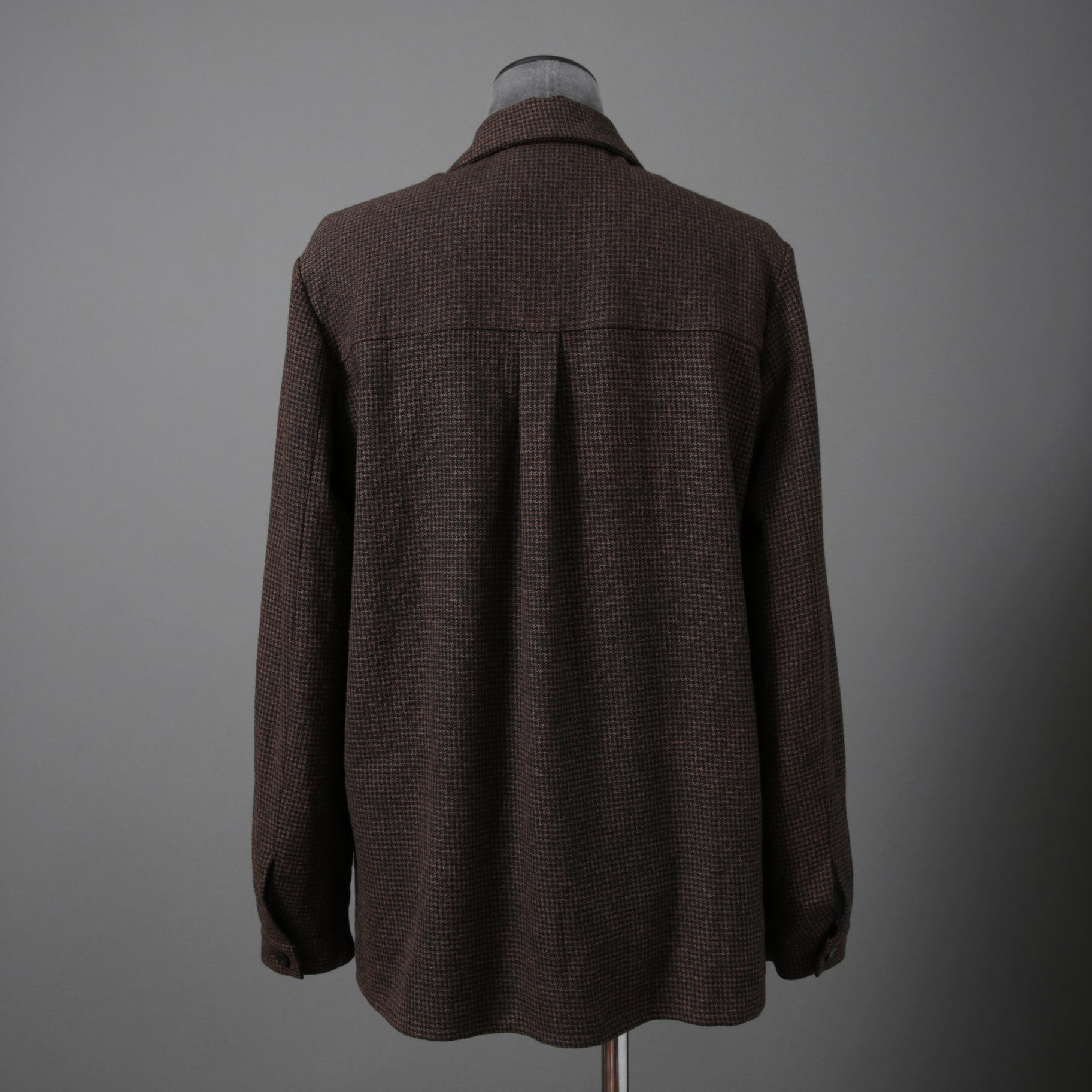 新品 BIEK VERSTAPPEN ビークファースタッペン / 24-25AW Liberte KOBE 別注 Wool Silk Shirt / Hand Dyed / 長袖シャツ / size S (BROWN CHECK)