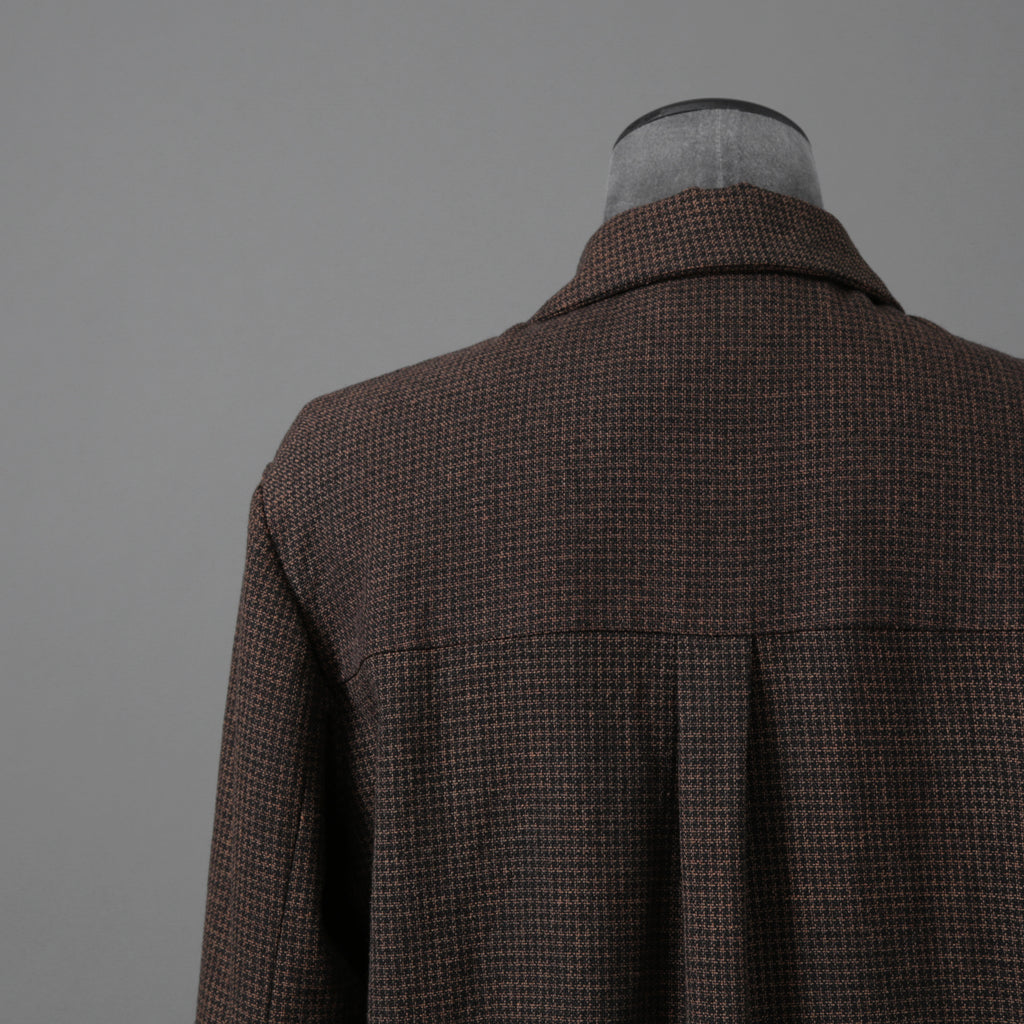 新品 BIEK VERSTAPPEN ビークファースタッペン / 24-25AW Liberte KOBE 別注 Wool Silk Shirt / Hand Dyed / 長袖シャツ / size S (BROWN CHECK)