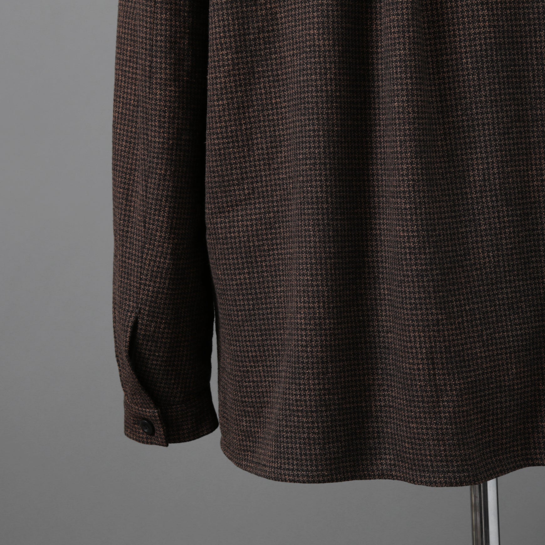 新品 BIEK VERSTAPPEN ビークファースタッペン / 24-25AW Liberte KOBE 別注 Wool Silk Shirt / Hand Dyed / 長袖シャツ / size S (BROWN CHECK)