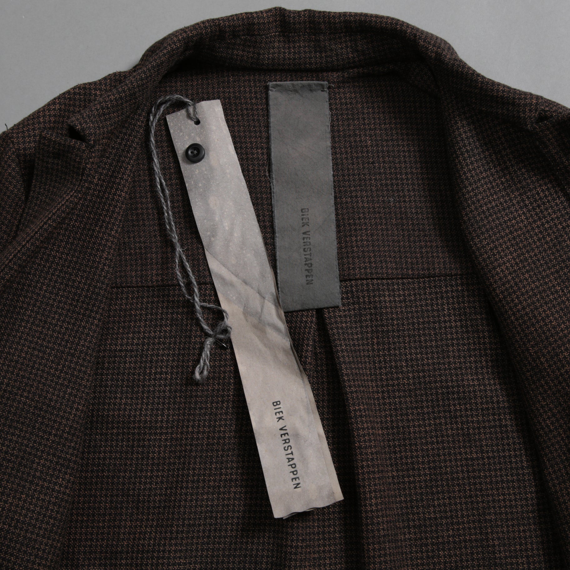 新品 BIEK VERSTAPPEN ビークファースタッペン / 24-25AW Liberte KOBE 別注 Wool Silk Shirt / Hand Dyed / 長袖シャツ / size S (BROWN CHECK)