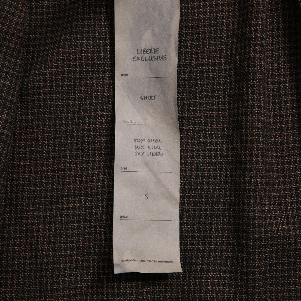 新品 BIEK VERSTAPPEN ビークファースタッペン / 24-25AW Liberte KOBE 別注 Wool Silk Shirt / Hand Dyed / 長袖シャツ / size S (BROWN CHECK)