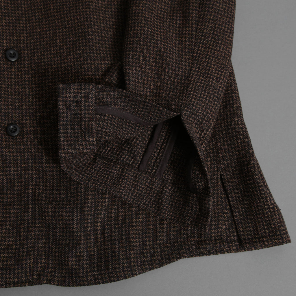 新品 BIEK VERSTAPPEN ビークファースタッペン / 24-25AW Liberte KOBE 別注 Wool Silk Shirt / Hand Dyed / 長袖シャツ / size S (BROWN CHECK)