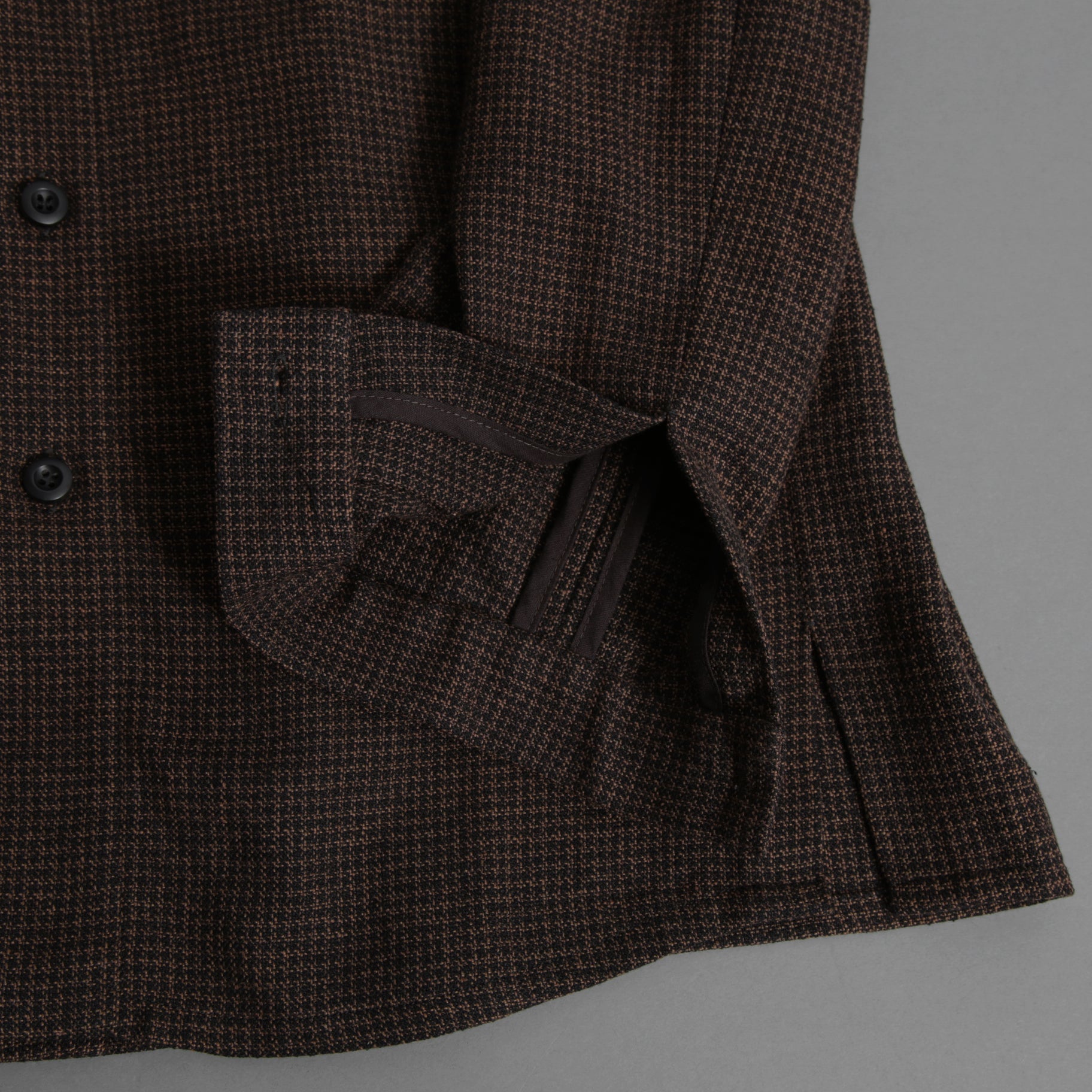 新品 BIEK VERSTAPPEN ビークファースタッペン / 24-25AW Liberte KOBE 別注 Wool Silk Shirt / Hand Dyed / 長袖シャツ / size S (BROWN CHECK)