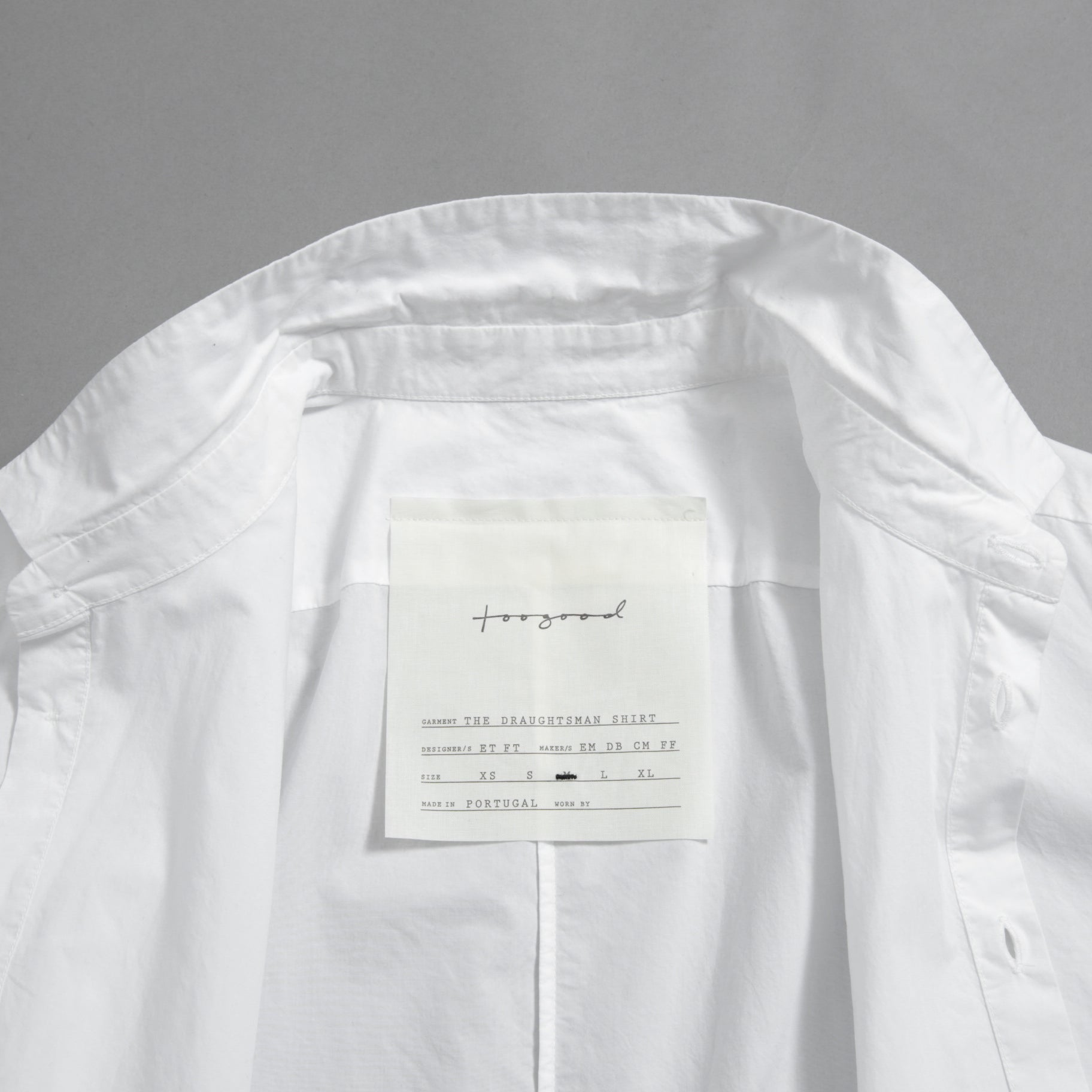 toogood トゥーグッド / THE DRAUGHTSMAN SHIRT ドラフツマン 長袖シャツ / size M / WHITE