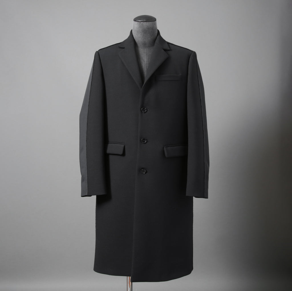 DIESELディーゼル / 22SS 美品 J-Deller チェスター コート / ウール混 部分コーティング/ size 44 (BLACK)