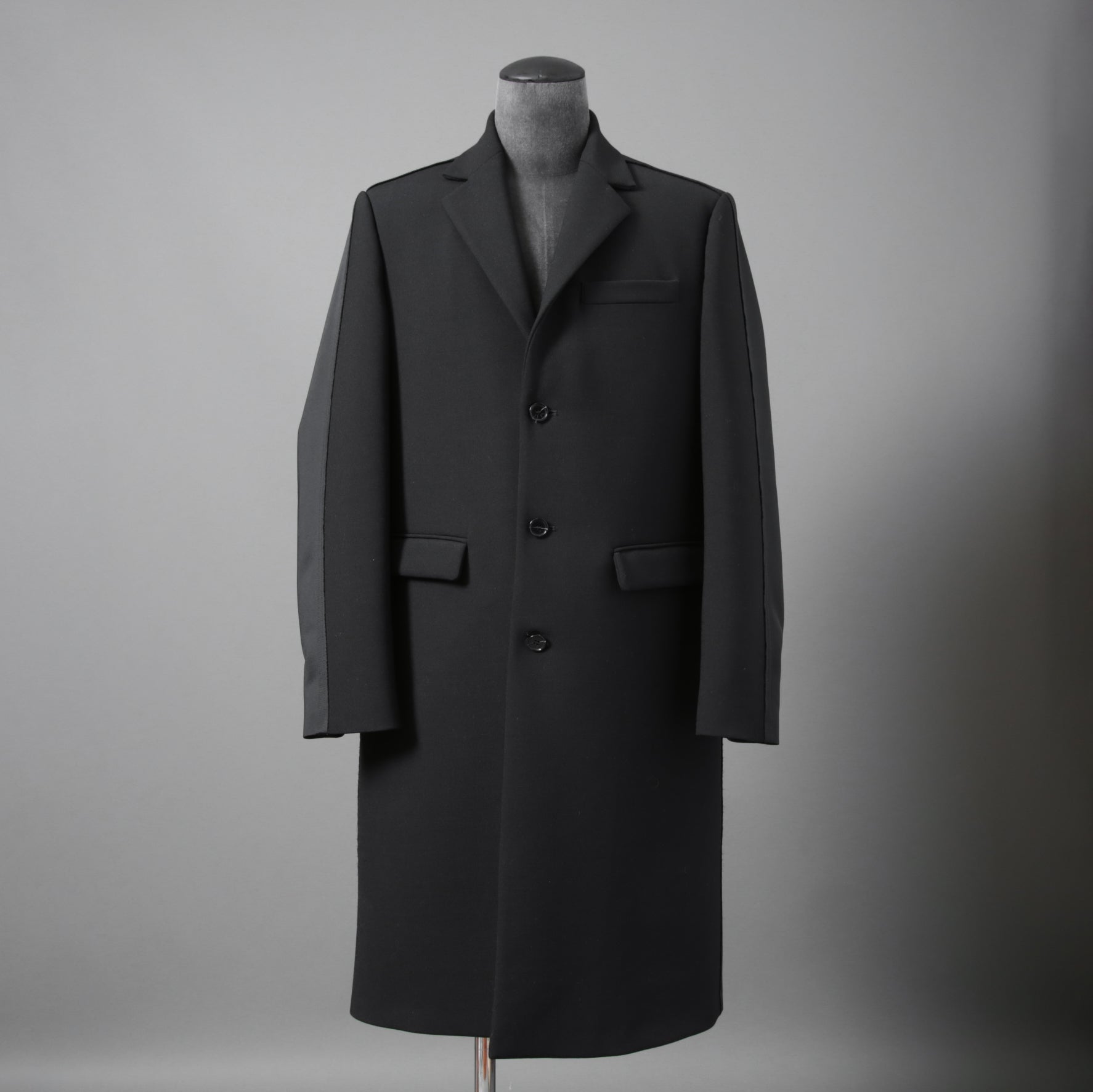 DIESELディーゼル / 22SS 美品 J-Deller チェスター コート / ウール混 部分コーティング/ size 44 (BLACK)