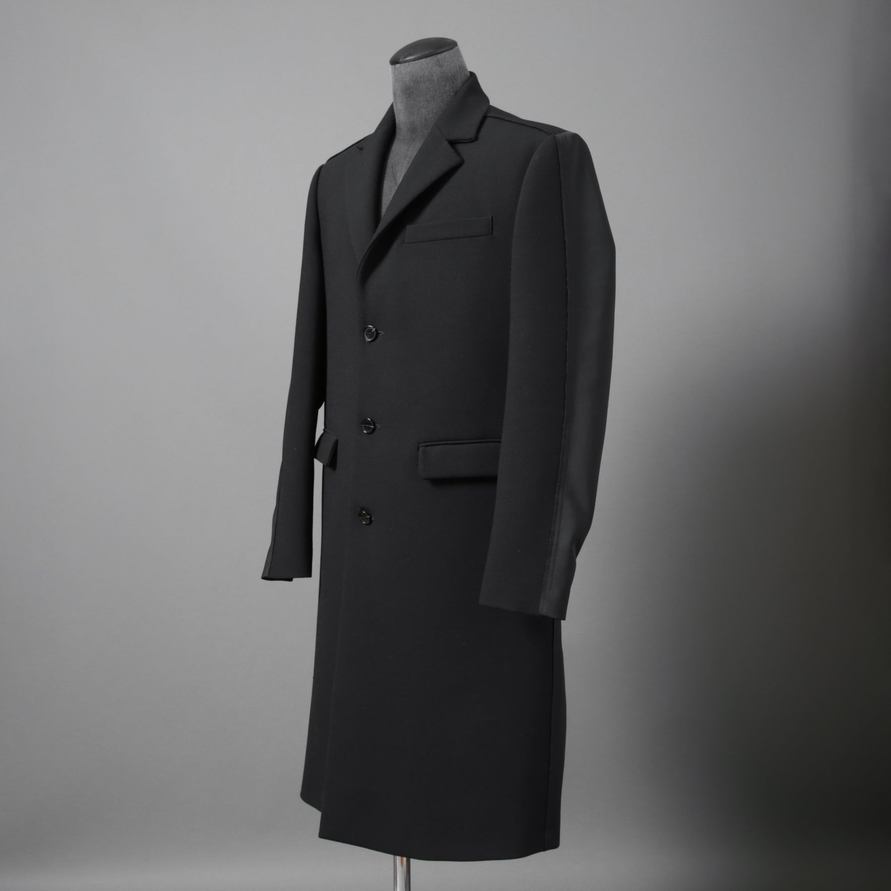 DIESELディーゼル / 22SS 美品 J-Deller チェスター コート / ウール混 部分コーティング/ size 44 (BLACK)