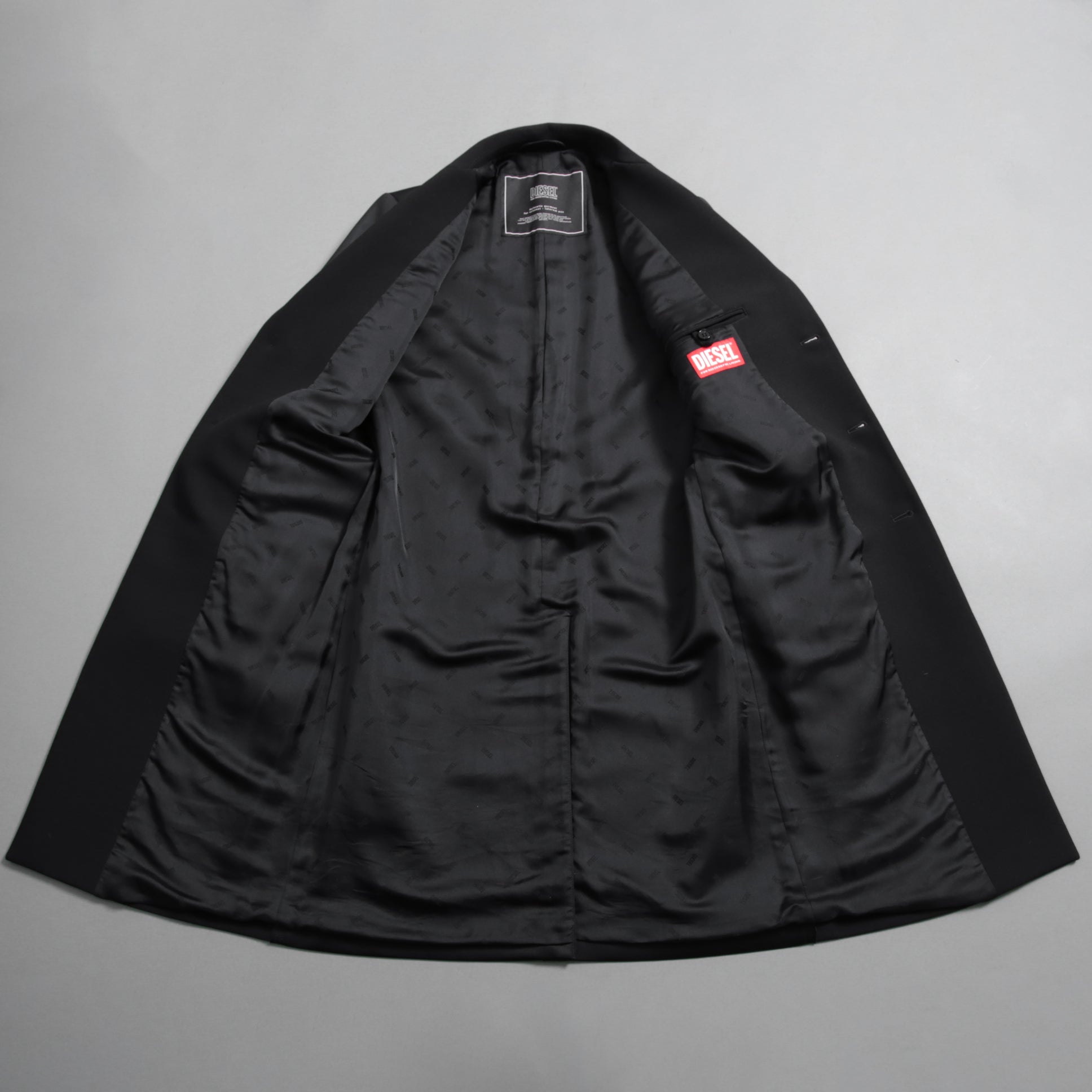 DIESELディーゼル / 22SS 美品 J-Deller チェスター コート / ウール混 部分コーティング/ size 44 (BLACK)