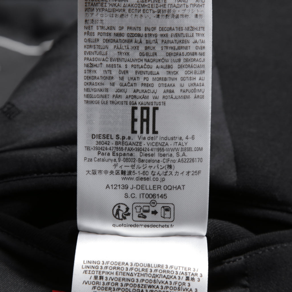 DIESELディーゼル / 22SS 美品 J-Deller チェスター コート / ウール混 部分コーティング/ size 44 (BLACK)