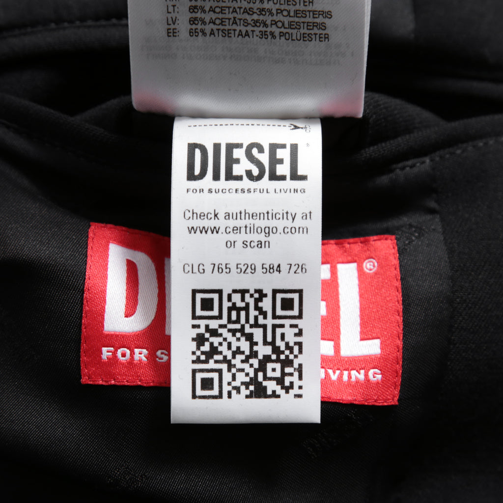 DIESELディーゼル / 22SS 美品 J-Deller チェスター コート / ウール混 部分コーティング/ size 44 (BLACK)