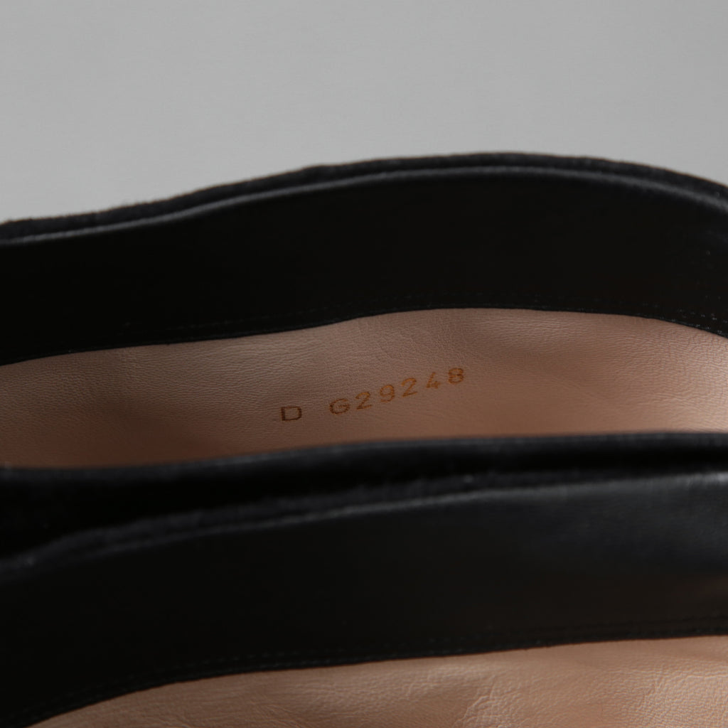 CHANEL シャネル / 美品 CCココマークヒール  ロングブーツ ブラックスエード レザートゥ / シューズ / size 23.5cm (BLACK)