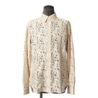 美品 AMIRI アミリ / ペイズリー柄 / コットン レース 長袖シャツ / size L (Beige) 確実正規品
