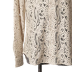 美品 AMIRI アミリ / ペイズリー柄 / コットン レース 長袖シャツ / size L (Beige) 確実正規品