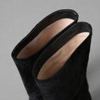 CHANEL シャネル / 美品 CCココマークヒール  ロングブーツ ブラックスエード レザートゥ / シューズ / size 23.5cm (BLACK)