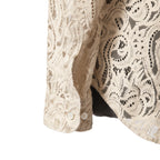 美品 AMIRI アミリ / ペイズリー柄 / コットン レース 長袖シャツ / size L (Beige) 確実正規品