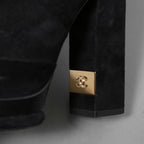CHANEL シャネル / 美品 CCココマークヒール  ロングブーツ ブラックスエード レザートゥ / シューズ / size 23.5cm (BLACK)