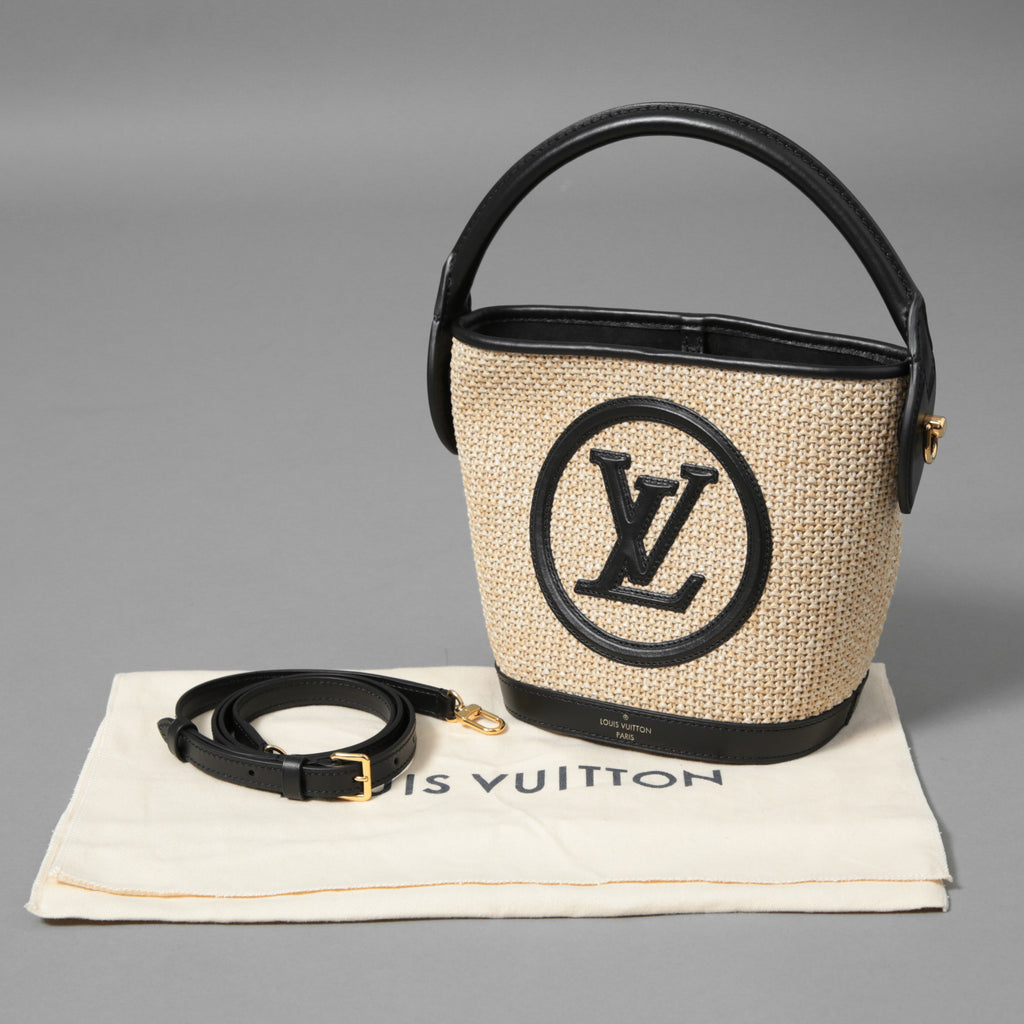LOUIS VUITTON ルイ・ヴィトン / 2022年製 美品 Petit Bucket プティ・バケット / ラフィア素材（ニットラフィア） / M59961 / バケツ型 2WAYバッグ