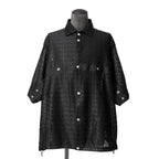美品 A.F ARTEFACT アーティファクト / 24SS SNAPPED SQUEEZING SHIRT / SHADOW LACE / size 1 (BLACK)