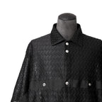 美品 A.F ARTEFACT アーティファクト / 24SS SNAPPED SQUEEZING SHIRT / SHADOW LACE / size 1 (BLACK)