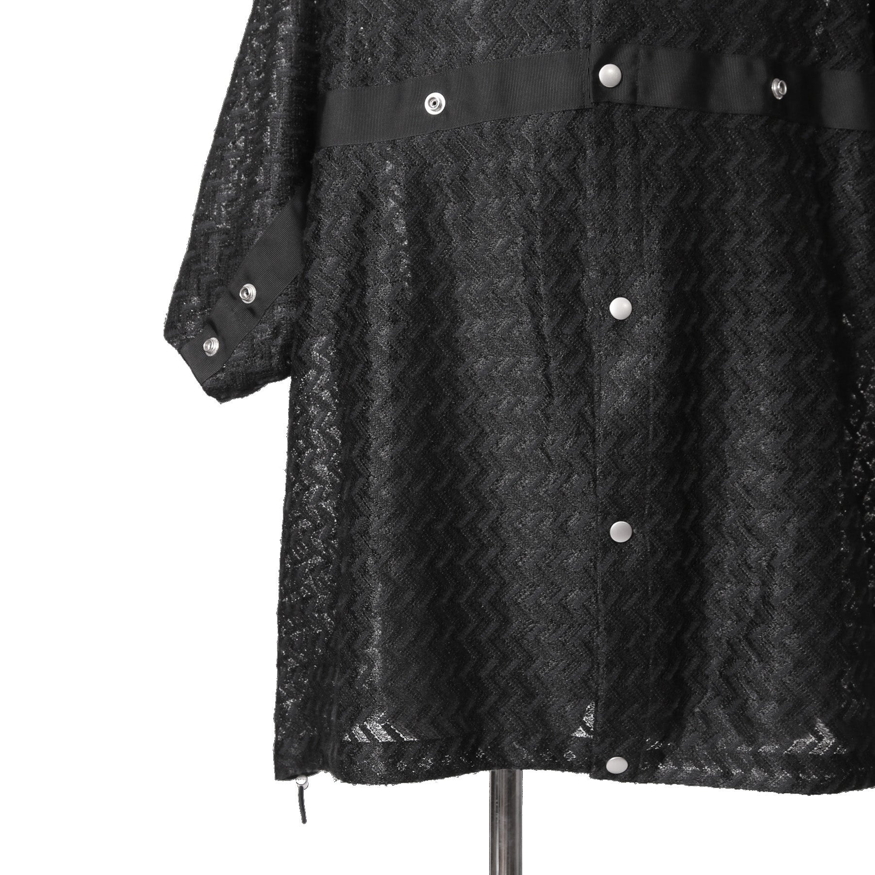 美品 A.F ARTEFACT アーティファクト / 24SS SNAPPED SQUEEZING SHIRT / SHADOW LACE / size 1 (BLACK)