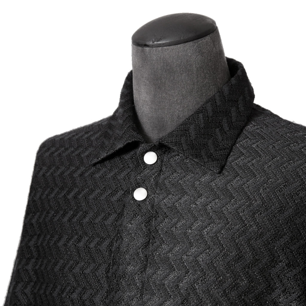 美品 A.F ARTEFACT アーティファクト / 24SS SNAPPED SQUEEZING SHIRT / SHADOW LACE / size 1 (BLACK)