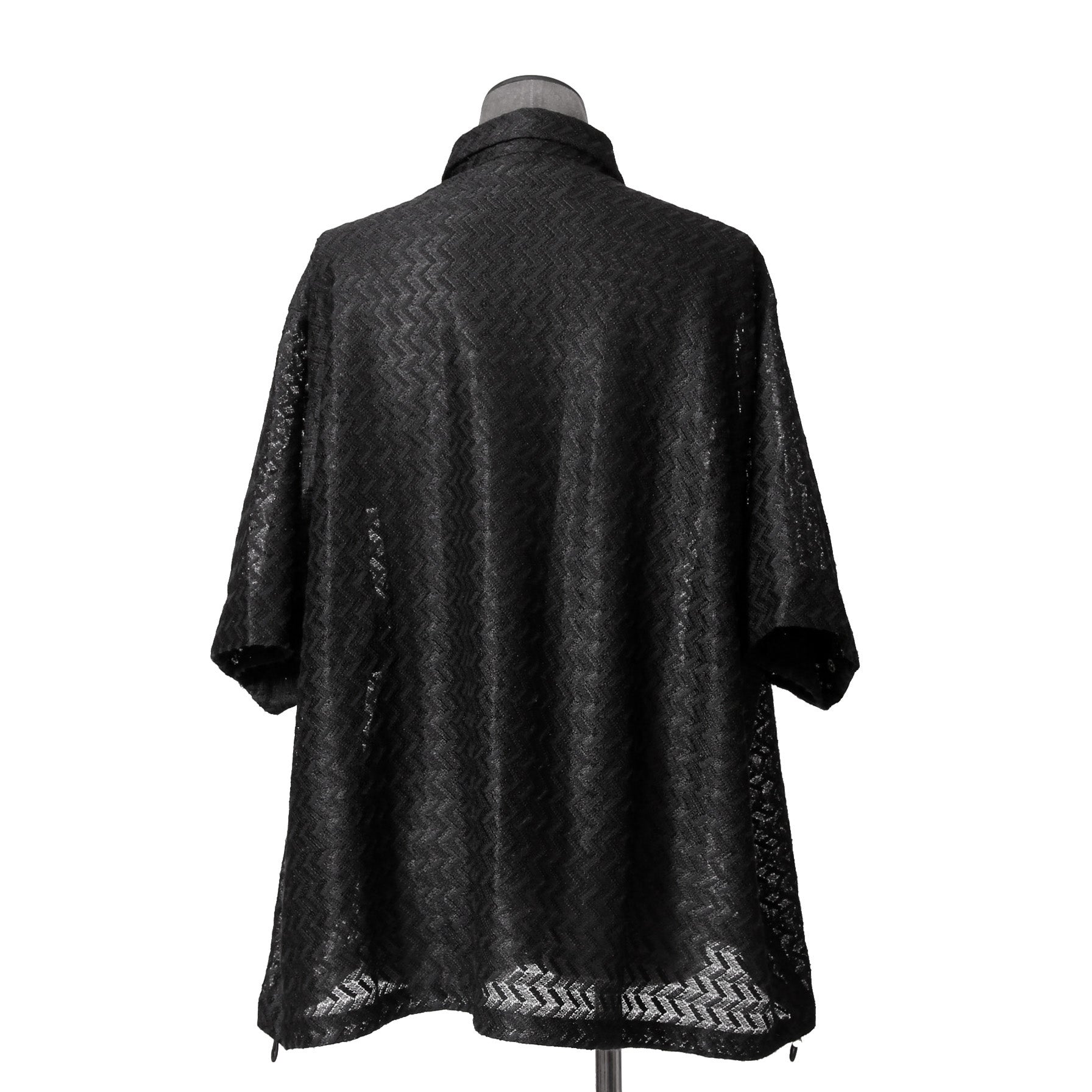美品 A.F ARTEFACT アーティファクト / 24SS SNAPPED SQUEEZING SHIRT / SHADOW LACE / size 1 (BLACK)
