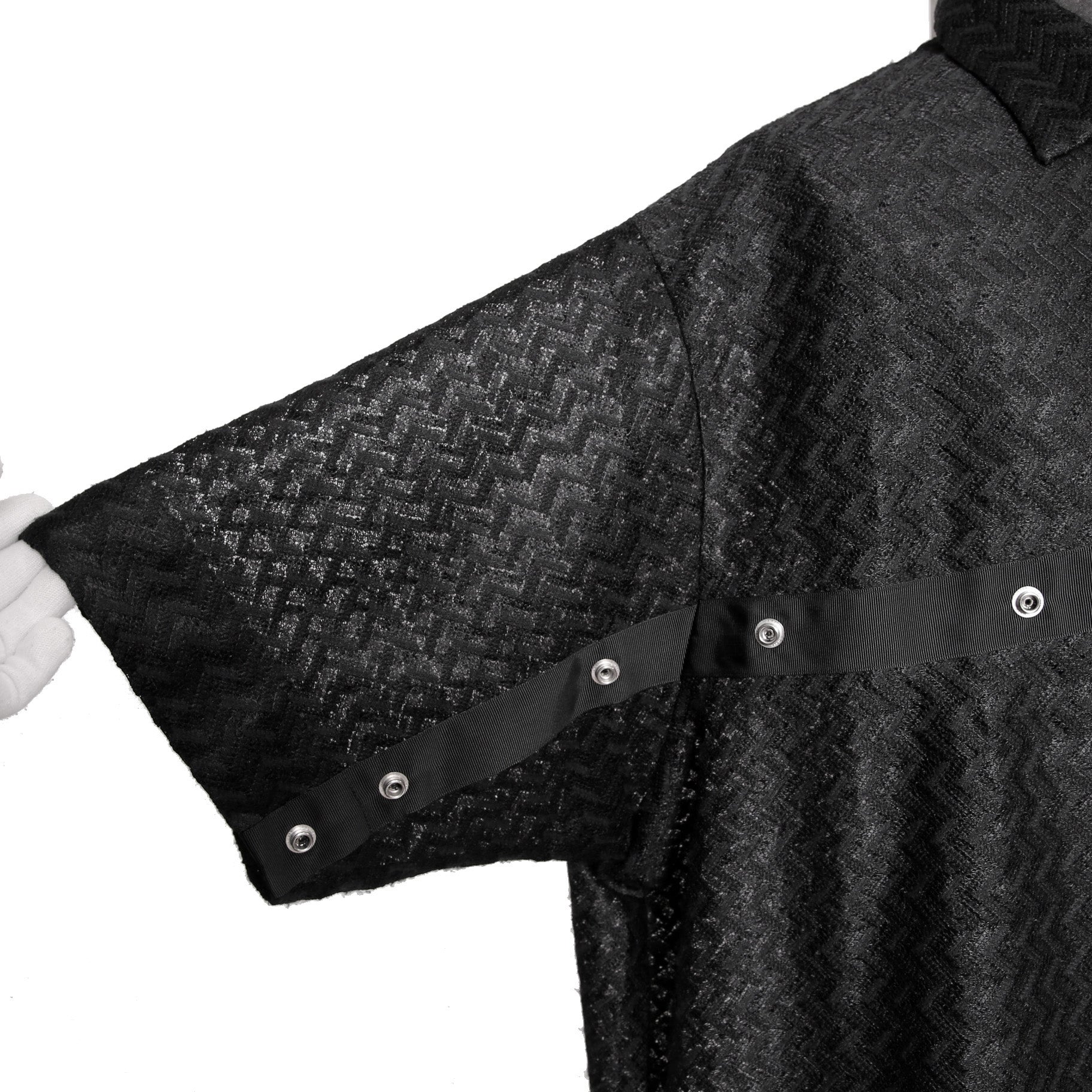 美品 A.F ARTEFACT アーティファクト / 24SS SNAPPED SQUEEZING SHIRT / SHADOW LACE / size 1 (BLACK)