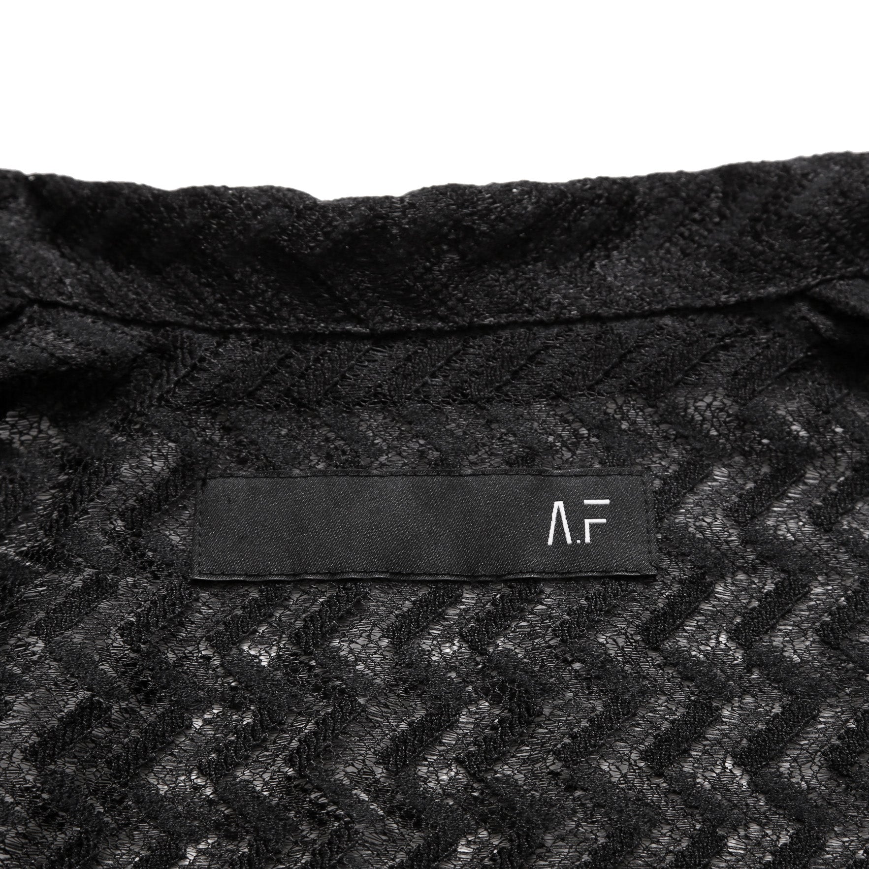 美品 A.F ARTEFACT アーティファクト / 24SS SNAPPED SQUEEZING SHIRT / SHADOW LACE / size 1 (BLACK)