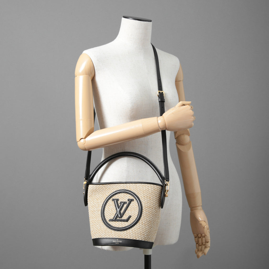 LOUIS VUITTON ルイ・ヴィトン / 2022年製 美品 Petit Bucket プティ・バケット / ラフィア素材（ニットラフィア） / M59961 / バケツ型 2WAYバッグ